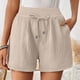 thumbnail image 1 of MKLEKYY Pantalones Cortos Deportivos Holgados de Cintura Alta con Dobladillo Plisado de Doble Capa y Pierna Recta para Mujer, 1 of 4