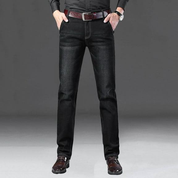 MHFRRA Bootcut Jeans for Men Mens Jeans Slim Casual Loose Straight Stretch Long Pants Trend Jeans Casual Pants Size XL