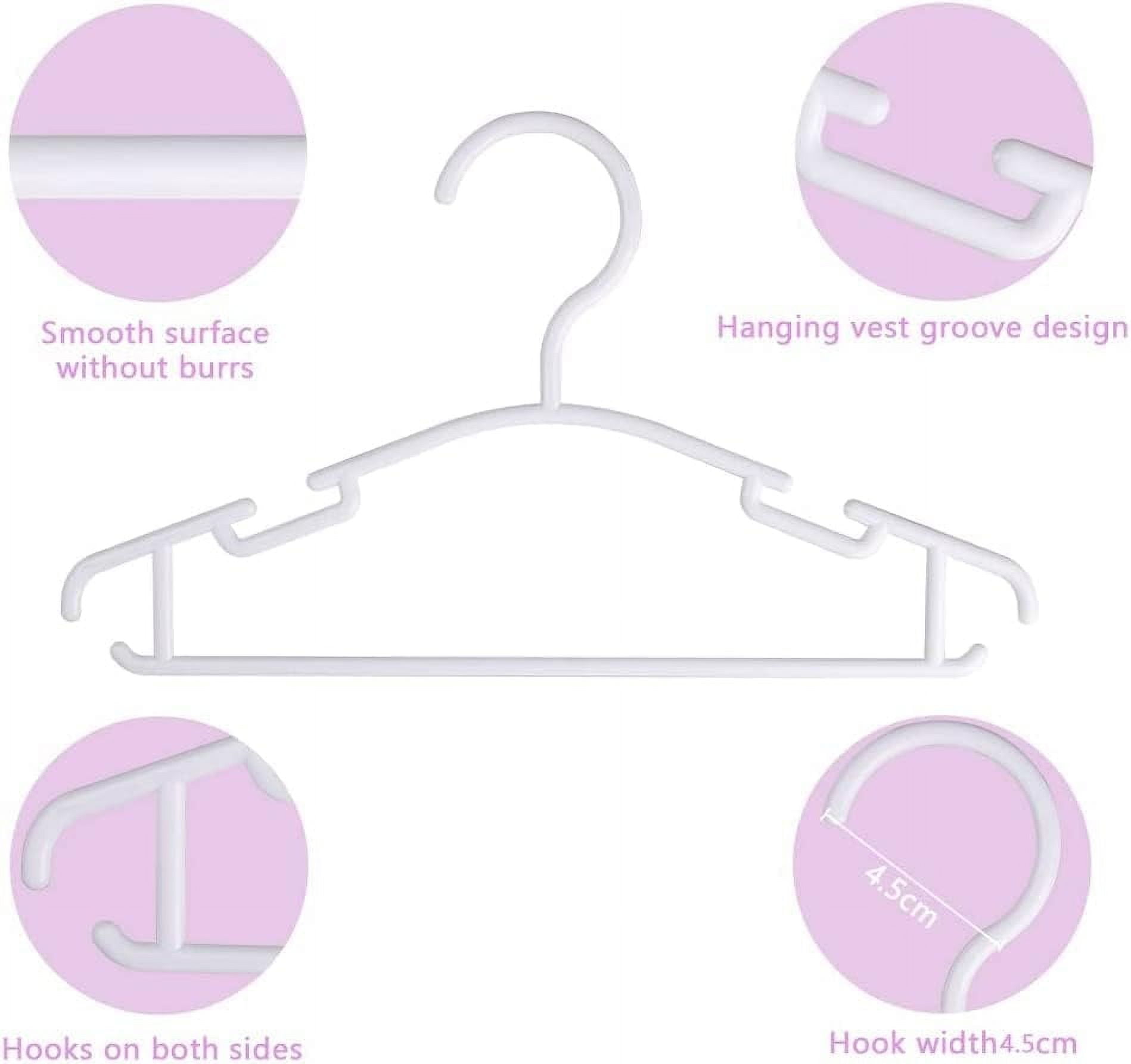 D-buy 60 Pack Baby Hangers Kids Hangers Baby Clothes Hangers Plastic Infant and Toddler Hangers Childrens Hangers Toddler Hangers Small Hangers (White)
