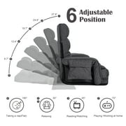 Prime Garden Floor Chair 6-Position Folding Gaming Chair for Meditation Indoor, Dark Gray