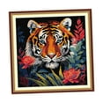 thumbnail image 4 of perfeclan Stamped Cross Stitch Kit Tiger Animal Patterns DIY 11ct Bedroom Preprinted Gifts Art Craft Adults Kids Farmhouse Sewing Kits 11CT 4 Strands, 4 of 9