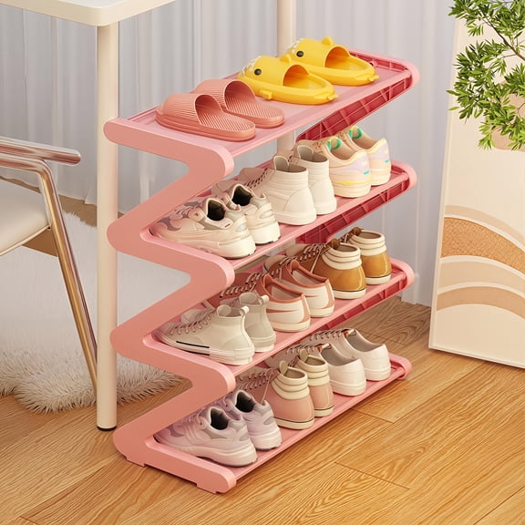 4-Tier Shoe Rack, Space-Saving Shoe Storage Organizer for Entryway, Closet, Apartment and Living Room