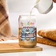 thumbnail image 3 of Happy Easter Siamese American Flag Truck Bunny Ears 16oz Glass Cup Mug Cat Lover Kitten Owner Gifts Glass Can - 03001, 3 of 5