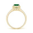 thumbnail image 2 of ANGARA Lab Grown 1.25 Ct Split Shank Cushion Emerald Halo Ring with Diamonds for Women in 14K Yellow Gold (Size-8x6mm) | May Birthstone, Anniversary, Jewelry Gift for Women | Lab-Grown Emerald Ring, 2 of 5
