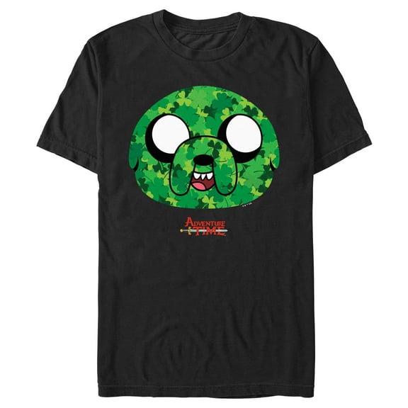 Men's Adventure Time Shamrock Jake  Graphic Tee Black 3X Large