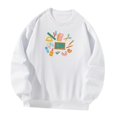 thumbnail image 3 of Sudadera de mujer con corte holgado y hombros caídos, estampado gráfico , manga larga, de gran tamaño, para vacaciones, uso diario, deportes de SG, 3 of 10
