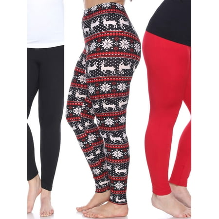 White Mark White Mark Pack Of 3 Plus Size Leggings Walmart Com