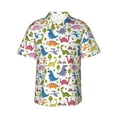 thumbnail image 2 of Xecao Cute Dinosaur print Hawaiian shirt - a stylish short-sleeve button-down for men, perfect for casual beach and tropical outings., 2 of 9