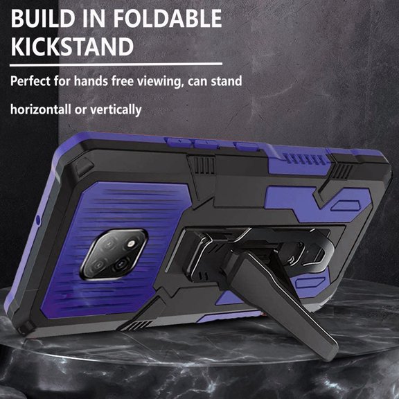 Motorola Moto G Power 2021 Case, Dual Layers [Combo Holster] And Built-In Kickstand Hybird Shockproof (Black)