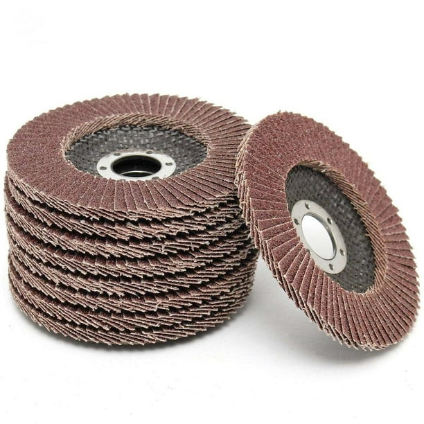 9 Pack 4 1/2 Inch 60 Grit Flapper Flap Sanding Discs