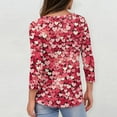 thumbnail image 3 of Fgvctg Valentine's Day Shirts for Women Casual Crewneck 3/4 Sleeve Shirt Date Night Pullover Cute Tops Plus Size Cute Love Heart Print Half Sleeve Blouse Watermelon Red M, 3 of 6