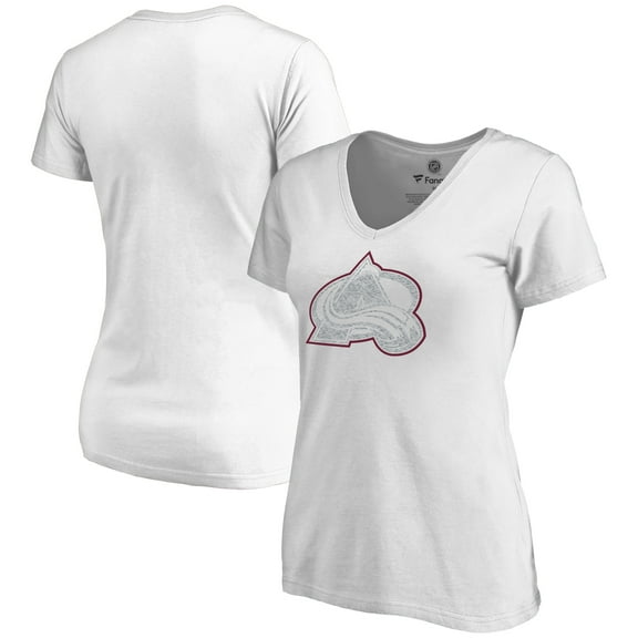 Women's White Colorado Avalanche Whiteout V-Neck T-Shirt