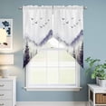 thumbnail image 6 of Purple Foggy Forest Kitchen Window Curtains, Swag Curtains Valance for Bedroom Living Room Bathroom, Country Mountain Birds Pine Trees Rod Pocket Window Curtain Block Drapes 2 Panels 28"x36", 6 of 9