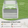thumbnail image 4 of Outsunny Raised Garden Bed Metal Planter Box with Reinforced Rods, Silver, 4 of 9