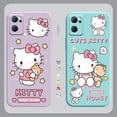 thumbnail image 3 of Liquid Silicone Case For Oppo Reno 9 8 7 7SE 6 5 4 4SE 3 Pro Plus 4G 5G Cover Anime Cute Hello Kitty Colour Fundas Cqoues Shell LXY, 3 of 6