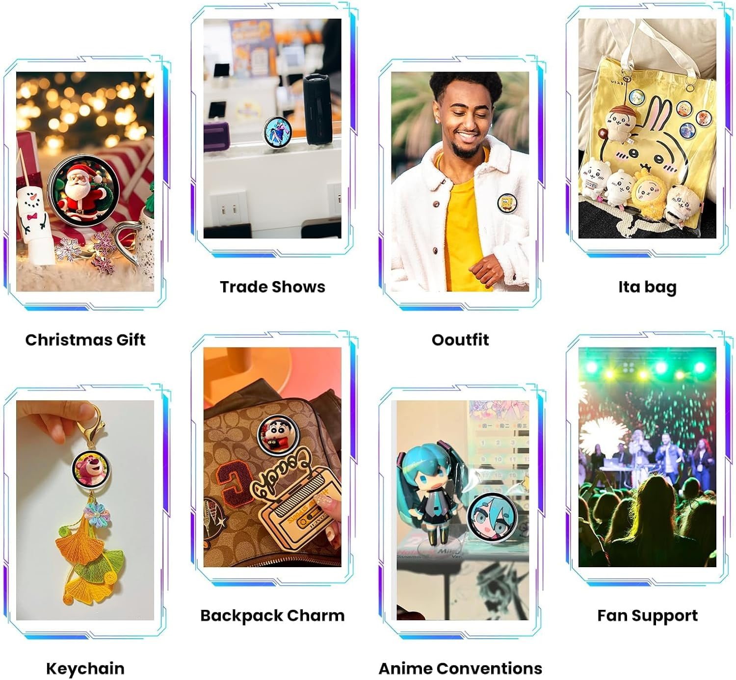 2026 New Electronic Badge Digital Display Pin, with 1.8'' IPS Touch Screen, Bluetooth App Control, Customizable Photo Slideshow & Video Display,for Keychain/Backpack/Ita Bag Accessory
