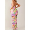thumbnail image 3 of Women's Backless Printed Maxi Cami Dress with Sheer Back and Stretchy Bodice 65% polyester 35% cotton for summer, 3 of 16