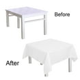 thumbnail image 3 of Unique Bargains Square Tablecloth Polyester Table Cover for Wedding Picnic 55" x 55" White, 3 of 8