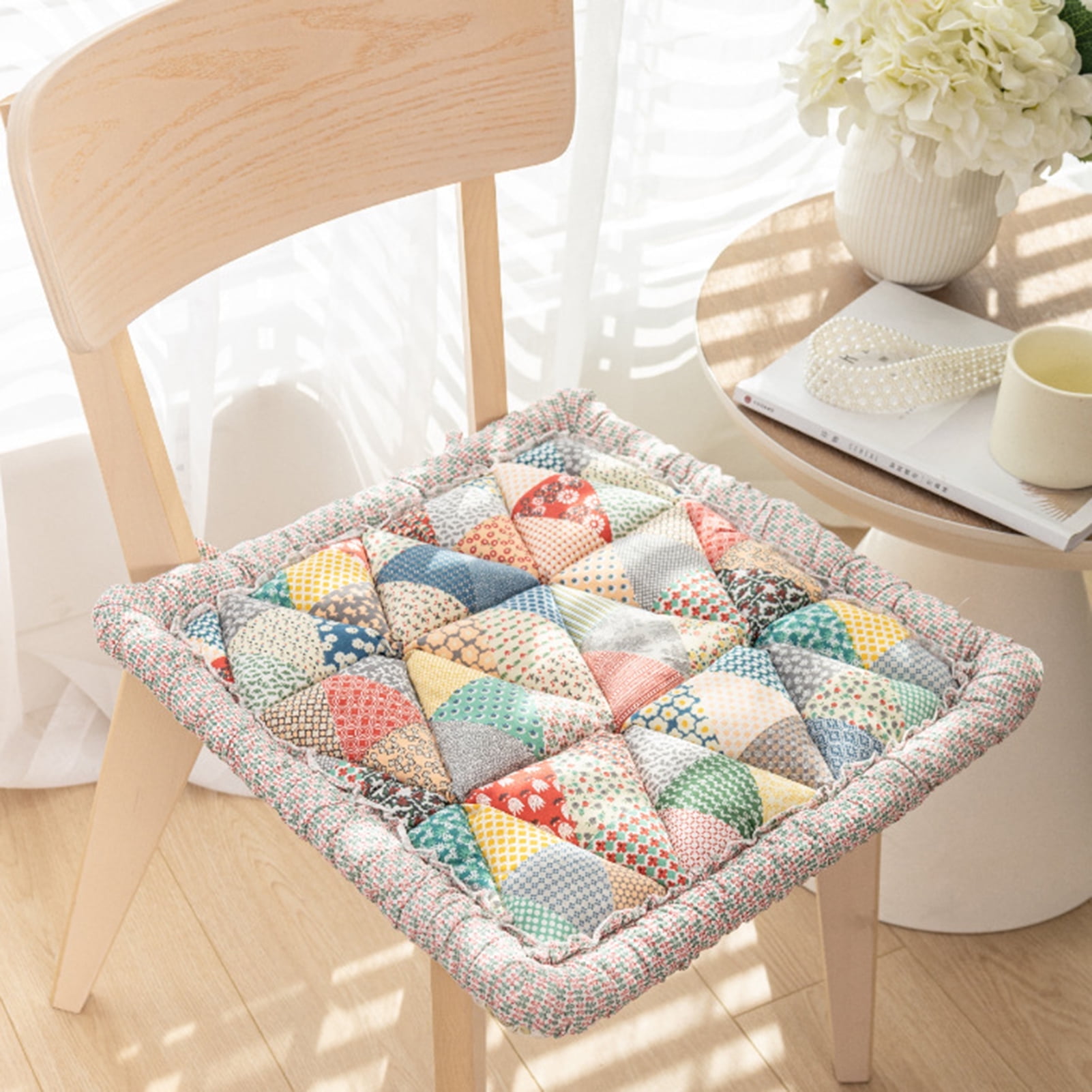 Mictong anti slip floral cotton sofa cushion, universal sofa cushion for all seasons, machine washable bay window cushion, multiple colors, 1 piece
