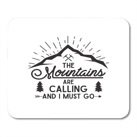 SIDONKU Adventure Mountains Are Calling Explorer Vintage Label Letterpress Effect Hipster Quote Mousepad Mouse Pad Mouse Mat 9x10 inch
