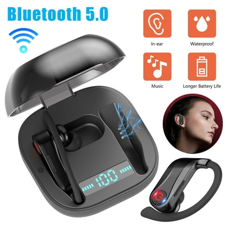 Wireless Earbuds, Bluetooth 5.0 Headphones True Wireless Earbuds Sports in-Ear Stereo HiFi Bass IPX6 Waterproof Earbuds Long Standby Wireless Earphones with Digital Display Charging Box [2019