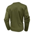 thumbnail image 4 of Mens T Shirt Long Sleeve Crew Neck Henley Shirt Loose Fit Green Button Shirt Mens Work Shirts, 4 of 6
