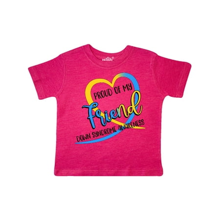 

Inktastic Proud of my Friend Down Syndrome Awareness Heart Ribbon Gift Toddler Boy or Toddler Girl T-Shirt