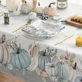 thumbnail image 4 of Fall Tablecloth 60x84 Inch Rectangular, Thanksgiving Autumn Harvest Watercolor Flowers and Pumpkins Blue Table Cover for Party Picnic Dinner Decor, 4 of 6