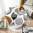 thumbnail image 2 of Boho Set of 4 Throw Pillow Covers Mid Century Bohemian Black and White Brown Minimalist Abstract Art Decorative Pillow Cases Home Decor Standard Square 18x18 Inches Pillowcases, 2 of 6