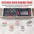 Baking Set – 8 Piece Kitchen Oven Bakeware Set – Deluxe Non-Stick Black ...
