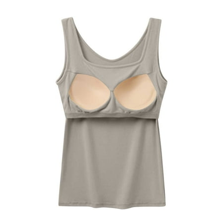 HaoXianJian Racerback V-Neck Longline Sports Bras for Women Basic Sleeveless Yoga Crop Camisoles Top Padded Workout Crop Tank Top with Built in Bra
