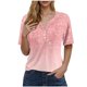 thumbnail image 1 of Blusas de Manga Corta para las Mujeres Impresas Cuello Redondo Casual Top, Blusa de Algodón de Imitación para el Hogar Y Diario, 1 of 5