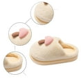 thumbnail image 3 of Slippers for Women Men Fall Winter Plush Fuzzy Fluffy Cozy Warm Memory Foam Non- On Slides House Slippers, 3 of 8