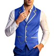 thumbnail image 2 of LEKWK Mens Victorian Vest Vintage Prince Costume Renaissance Gothic Gold Trim Chain Waistcoat Costume Cosplay Halloween Themed Party Fancy Dress, 2 of 9