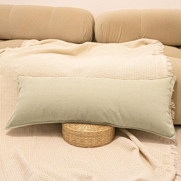 yubcxhop Chevron Lumbar Pillow Cover 14x36 inch Neutral Chenille Pillow Cover Ivory Elegant Accent Pillowcover Soft Luxurious Home Decor for Sofa Couch Bed Living Room Pack of 1 (Cover