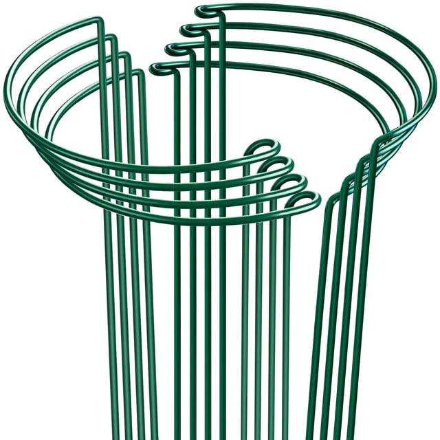 Estacas de soporte para plantas HiGift 25 x 40 cm, metal, 8 unidades, verde