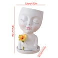 thumbnail image 3 of Face Planter Pot Head Planters, Lady Heads Flowerpot, Cute Girl Faces Plant Pot, Bust Statue Flower Pots, Round Women Succulent Pots for Indoor Outdoor Plants, Modern Vase with Drainage, 3 of 7