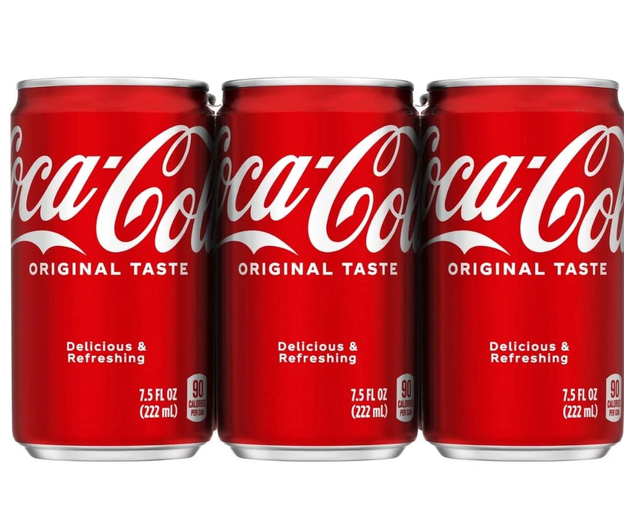 24 Mini Cans Of Variety Soda, 4 Flavors, 6 Coke Classic, 6 Pepsi Real Sugar, 6 Sprite, 6 Fanta Orange, 7.5 Fl Oz