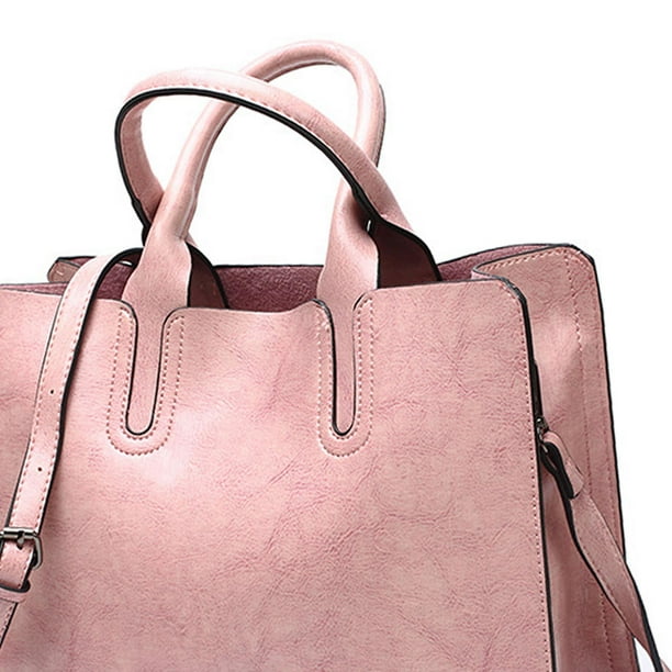 Pink leather shopper bag best sale