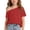 Red, variant on hoksml Girls One Shoulder T-Shirt, Short Sleeve Casual Top, Kids Off Shoulder Tee for Back to School