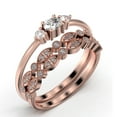 thumbnail image 3 of Minimalist 1.65 Carat Slim Oval Cut Diamond Moissanite Fairy Engagement Ring, Dainty Wedding Ring in 10k Solid Rose Gold, Affordable Gift, Promise Ring, Trio Set, Matching Band, 3 of 4