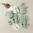thumbnail image 2 of CAUYDY Preemie Girls Outfits Baby Boys Layette Set 8Pcs Fall Winter Cotton Sleepwear Newborn Clothing Picture Outfit for Unisex Infant Sizes 0-3 Months,Green, 2 of 8