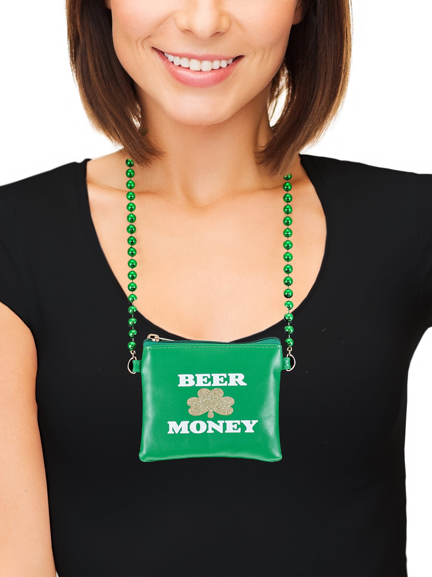 Way to Celebrate St. Patrick's Day Beer Money Necklace with Pouch, 1 Piece