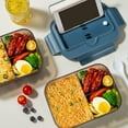 thumbnail image 7 of Strong & Healthy Glass Meal Prep Containers, 2 Compartments - Portion Control, Lunch Container Set, Food Storage, Airtight Lids, Oven & Freezer Safe, Leak-Proof Bento Box, 7 of 7