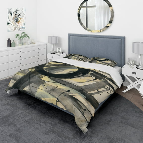 Designart 'Minimalistic Roller IV' Geometric Duvet Cover Set