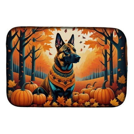 

21 x 14 in. Unisex Belgian Malinois Fall Dish Drying Mat