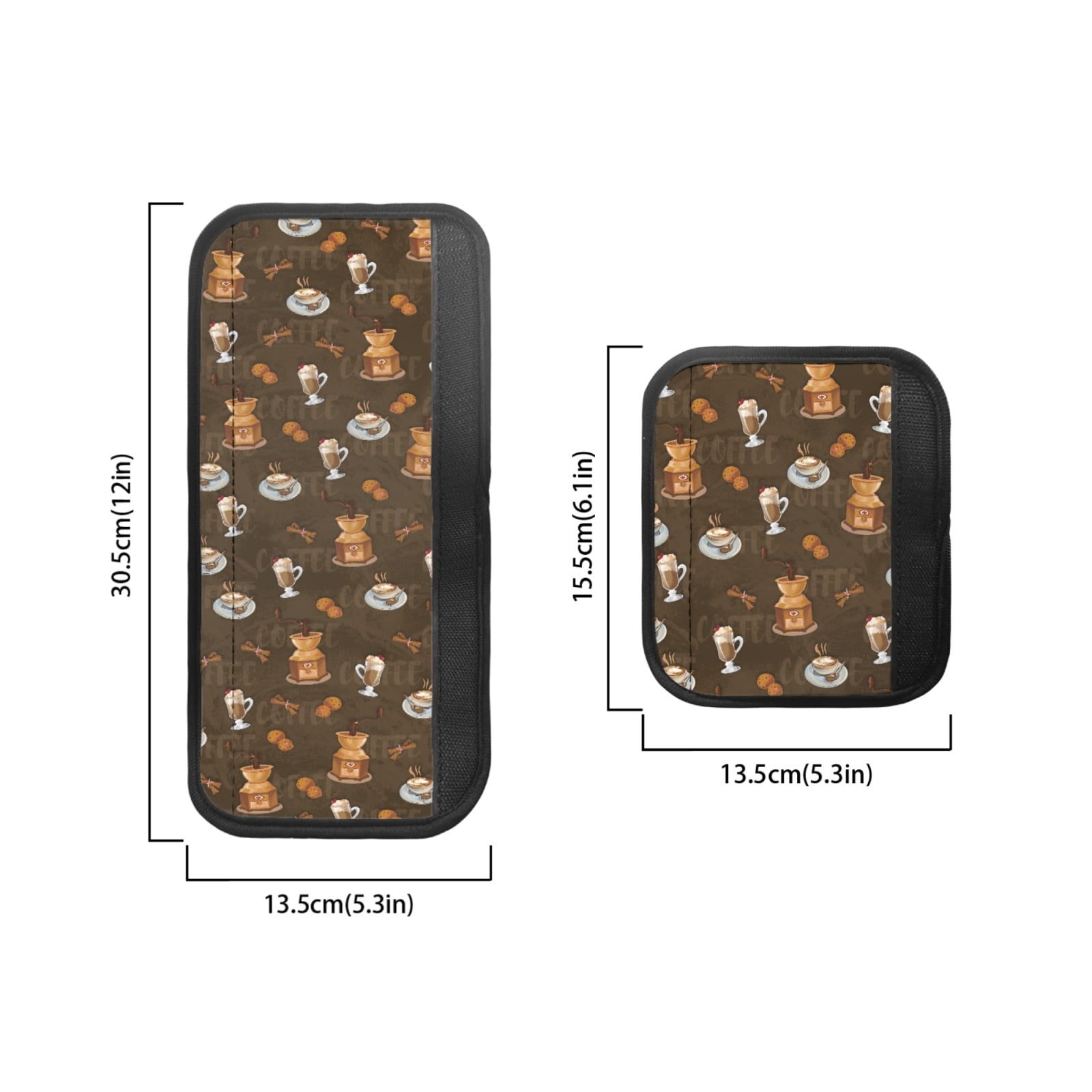 SEANATIVE Refrigerator Door Handle Covers Set of 6 Neoprene Kitchen Appliance Handle Anti-Dust Protector for Fridge Microwave Kitchen Cabinet Stove Dishwasher, Coffee Pattern Brown
