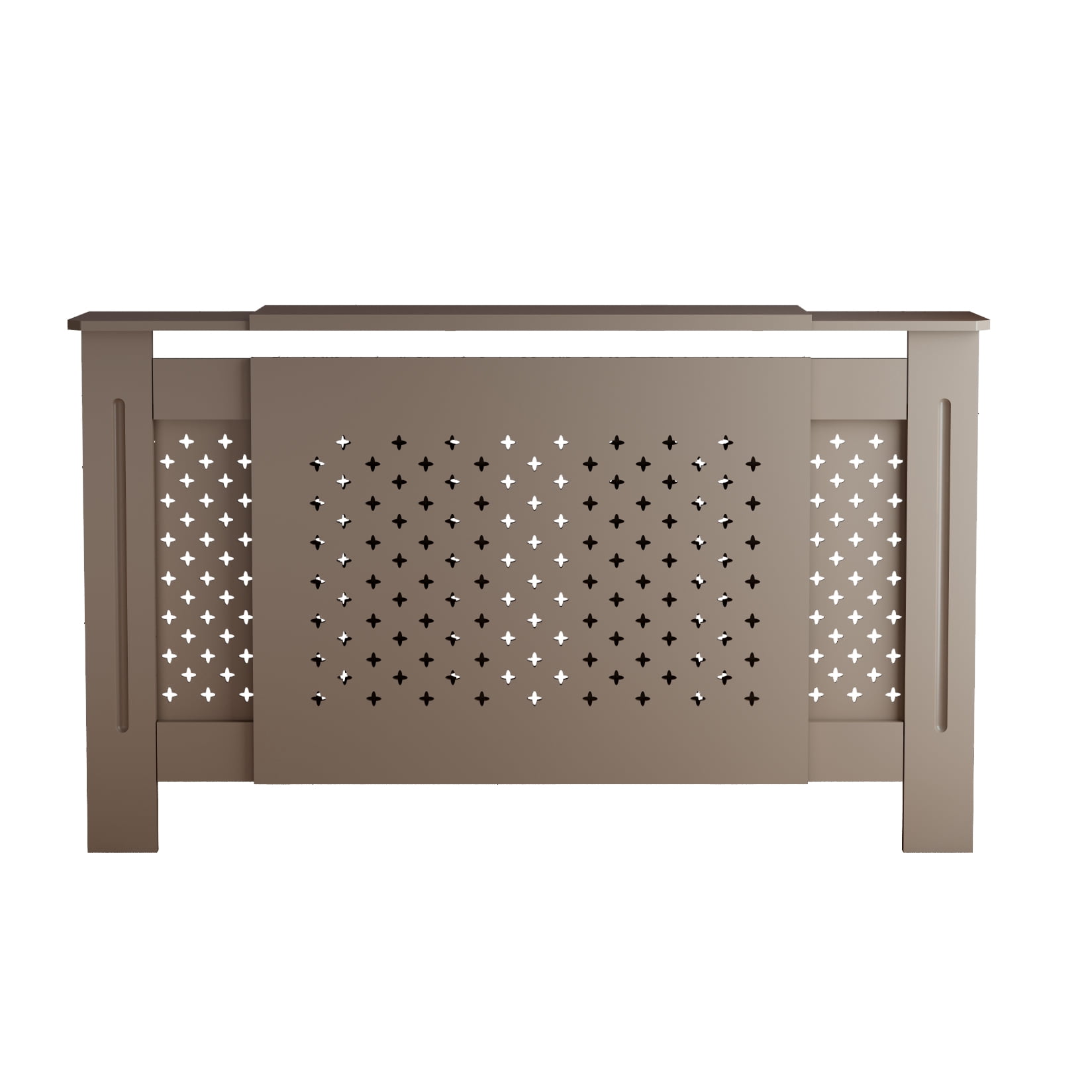 MDF Radiator Cover, Adjustable Width 80 in, Walnut, Heater Cabinet with Display Shelf