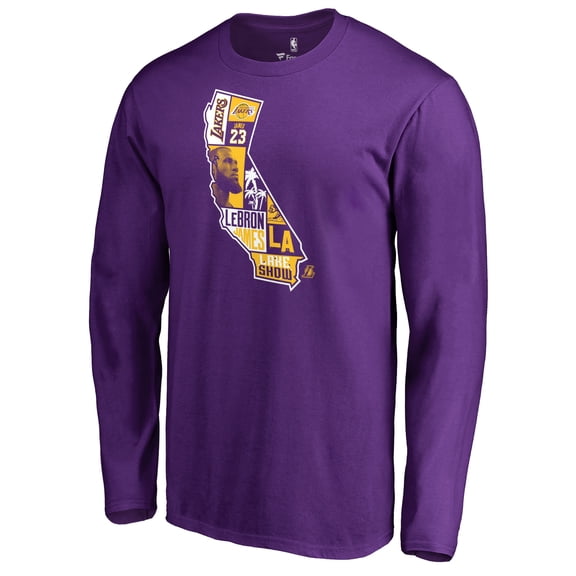 Men's LeBron James Purple Los Angeles Lakers Player State Long Sleeve T-Shirt