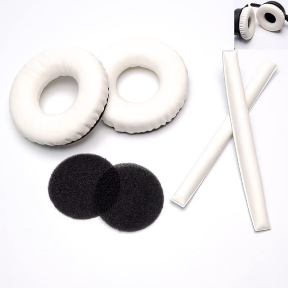 Kit de Almohadillas para Auriculares Voarmaks para Sennheiser HD25 Blanco